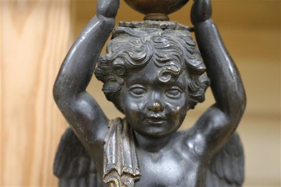 A mid 19th century French bronze and gilt bronze figural brulé parfum